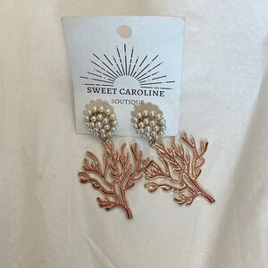 Enamel Pink Coral Earrings